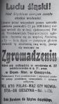 Ulotka Rady Narodowej Księstwa Cieszyńskiego nawołująca do udziału w wiecu 27 X 1918